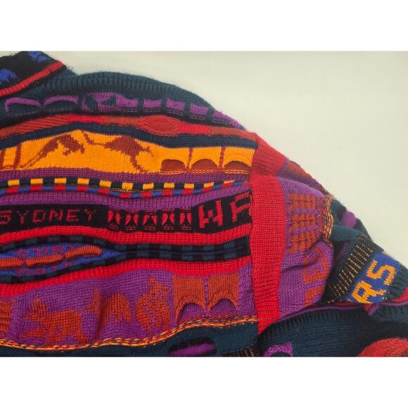 Vintage Emaroo Crazy 3D Knit Pullover Australia Theme 90s Jumper Size:14 - Picture 11 of 16